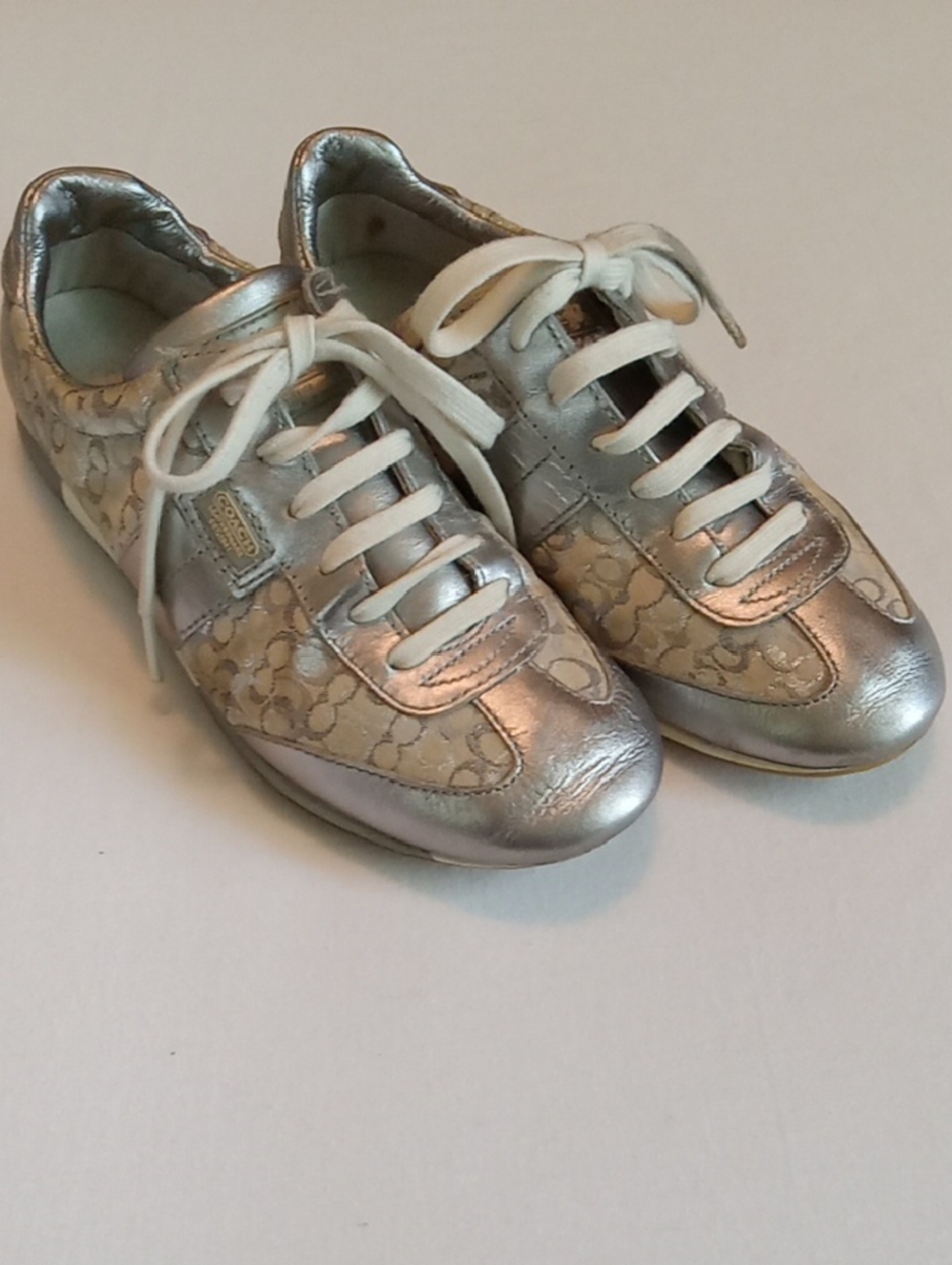 Coach Leatherwear Monogram Metallic Sneakers Sz. 7
